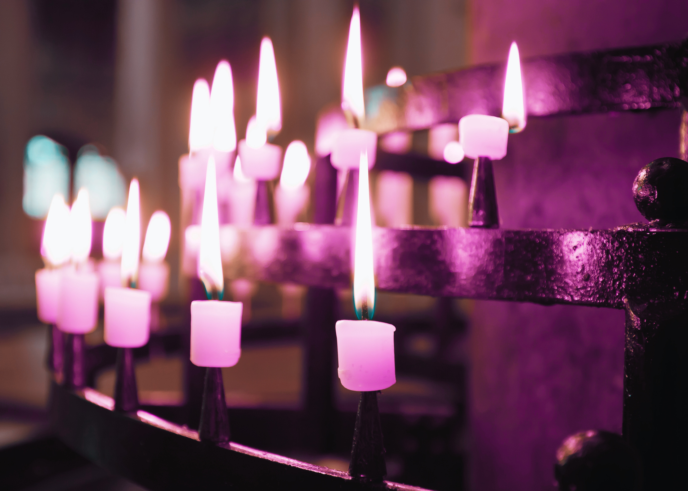 Lit Candles at a Church